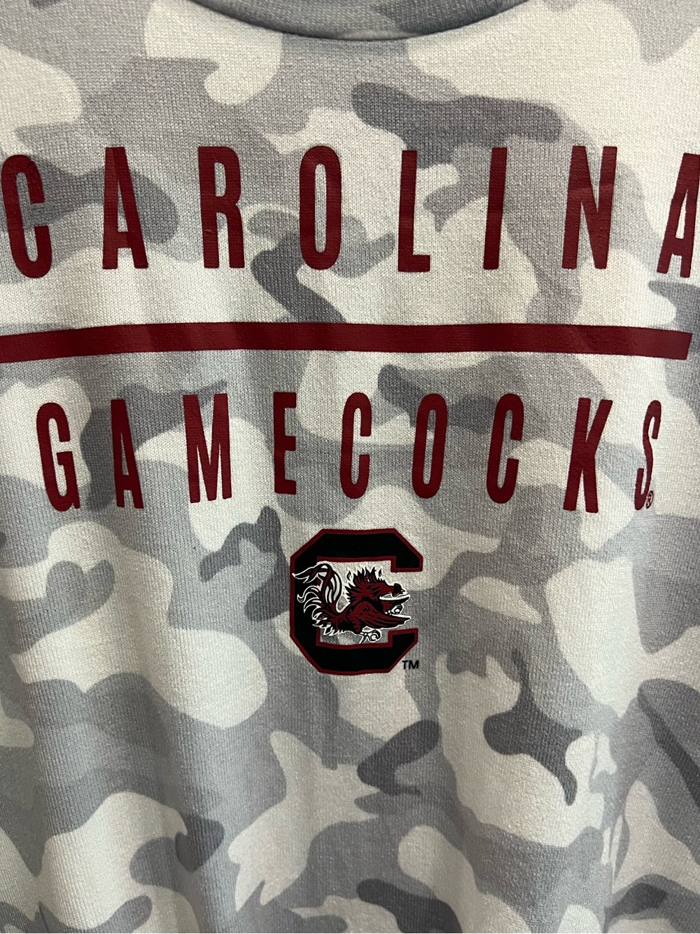 South Carolina Gamecocks Gray & White Camo Print Tie-Front Tank Top Size XL
